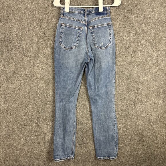 Abercrombie & Fitch The 90's Slim Straight Jeans Womens Size 25 Ultra High - Picture 2 of 10